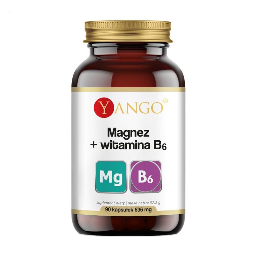 Магній та вітамін B6 Yango Magnesium With Vitamin B6 636 мг, 90 капсул